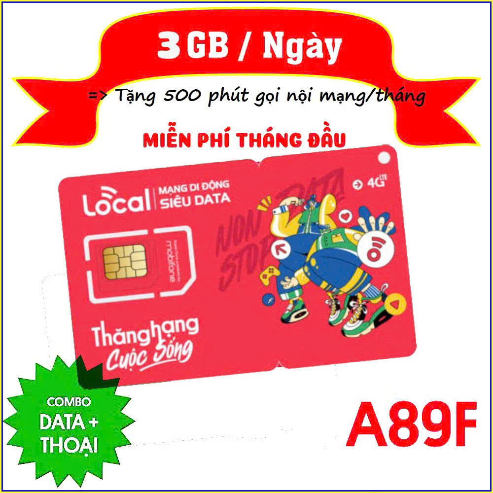 Local Mobifone A89F 90GB tháng Miễn phí tháng đầu sử dụng RẺ 1 TT Sim chưa kích hoạt