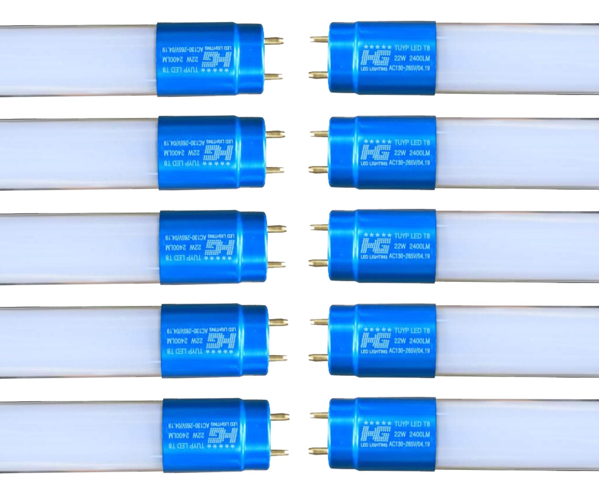 Combo10 Bóng đèn led Tuýp thủy tinh 22W 1,2m, (ánh sáng trắng)