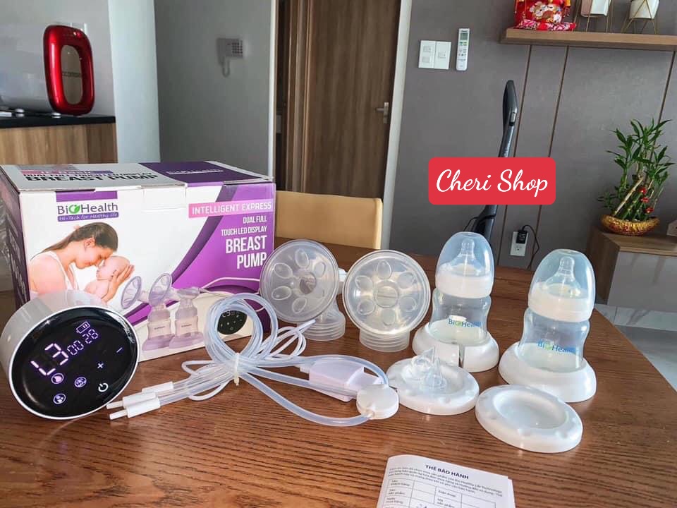 Máy hút sữa điện đôi hai bình BIOHEALTH IE Basic của ÚC tặng kèm hộp túi trữ sữa