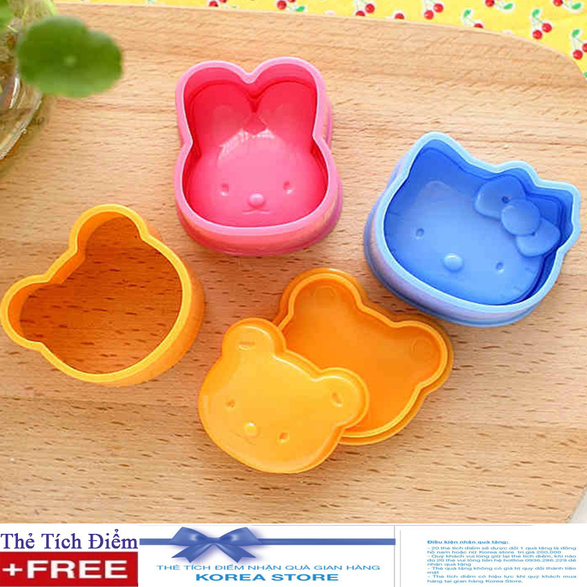 Set 3 khuân cơm bento hình thú cute