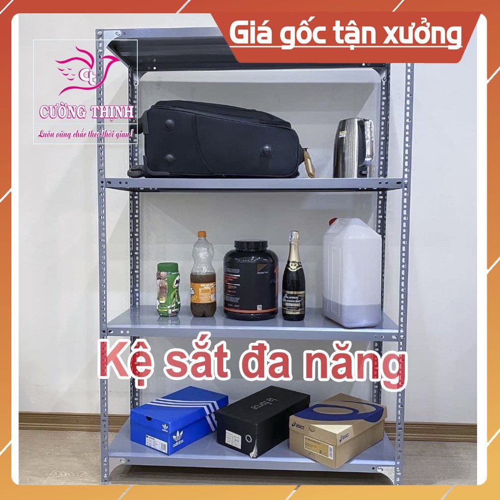 Kệ sắt v lỗ mini 4 tầng, cao 100cm x dài 60cm x rộng 30cm, kệ sắt đa năng, kệ gia đình...