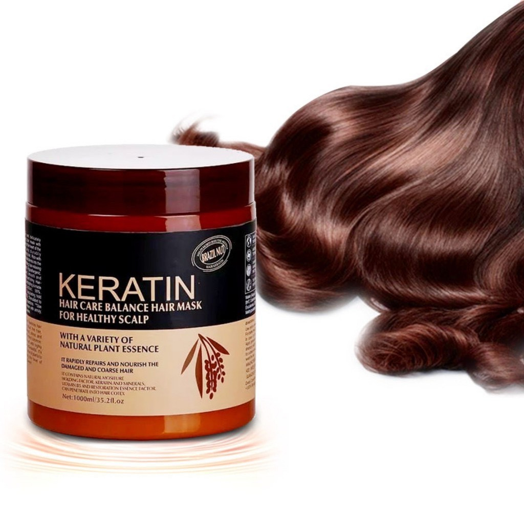 Kem ủ tóc keratin collagen 1000ml lavender brazil nut - ủ hấp tóc cung cấp dưỡng chất keratin