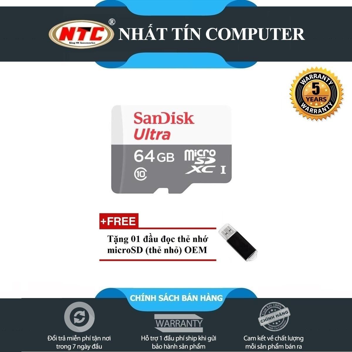 Thẻ nhớ MicroSDXC SanDisk Ultra 533X 64GB 80MB s+ Tặng kèm đầu đọc thẻ