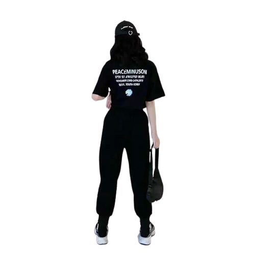 [HCM]Sét Đồ Bộ Quần Dài Bo Chân Áo Tay Ngắn Cổ Tròn In Bông Cúc Thời Trang Mới S110