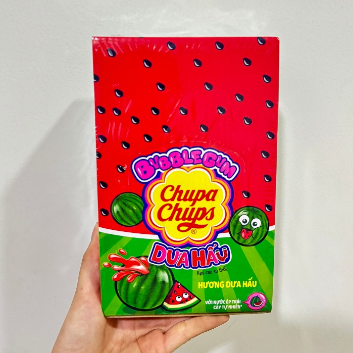  Hộp Kẹo Cao Su Thổi Chupa Chups Bubble Gum Hương Dưa Hấu  Hộp 74 viên  