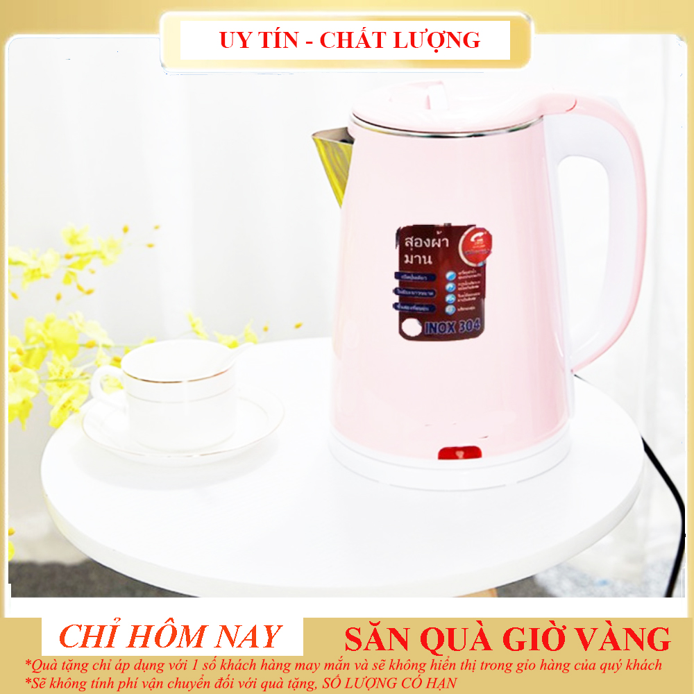 Ấm Siêu Tốc Cỡ Lớn 2.5 L- Thiết Kế Sang Trọng Vỏ Làm Bằng Nhựa PP, Lòng Ruột Làm Bằng Inox An Toàn Cho Sức Khỏe, Đáy Bình Thiết Kế An Toàn Với Vật Liệu Điện . Bảo Hành 6 Tháng.
