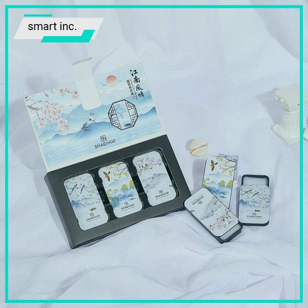 Nước Hoa Khô Unisex Đi Học Đi Làm Nội Địa Chai Dầu Thơm Khô Sáp Cô Đặc Nam Nữ Mini Dạng Rắn Lưu Hương Thơm Lâu|Set 3 Hộp