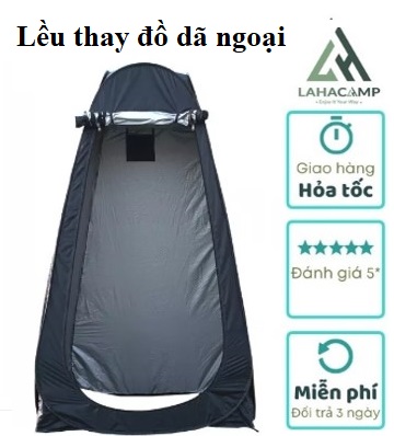 Lều thay đồ, lều thay quần áo ngoài 100% tráng bạc có 2 cửa số thoáng đỉnh, lều loại tốt, khung chắc
