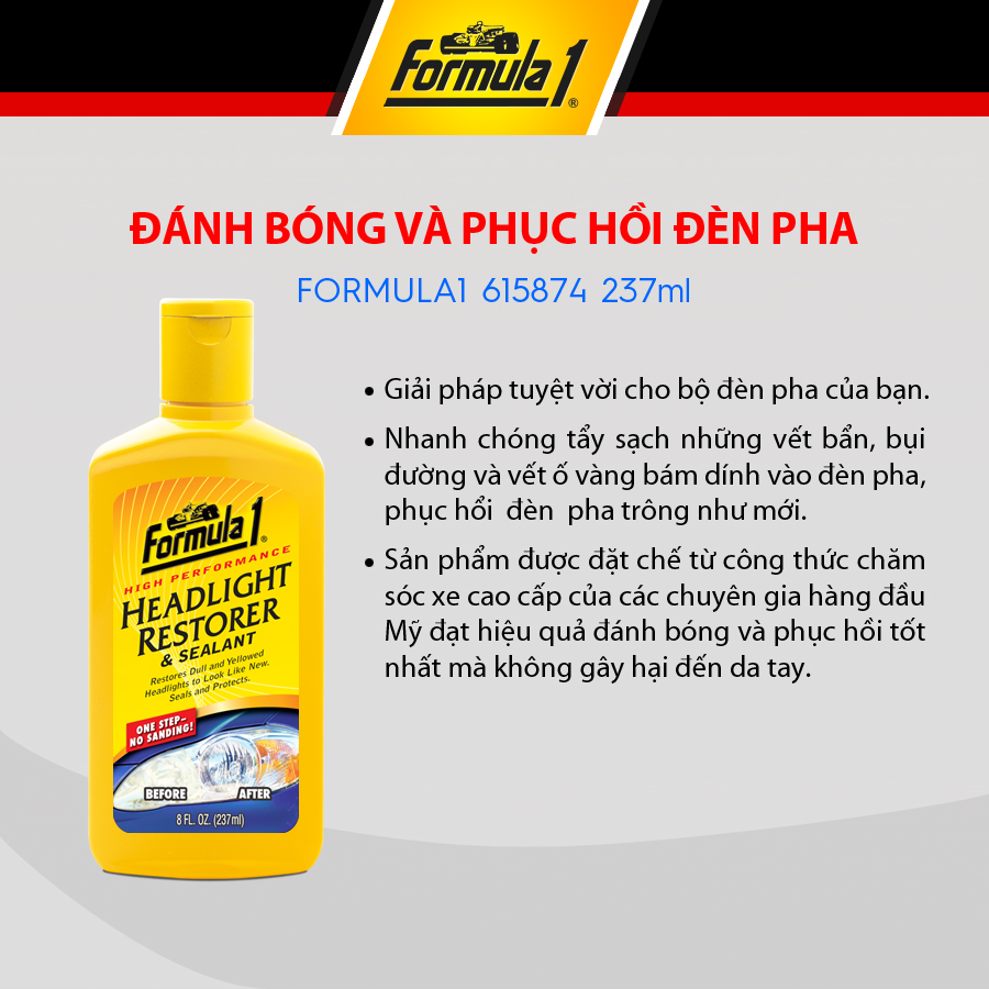 Đánh bóng và phục hồi đèn pha ô tô formula1 615874