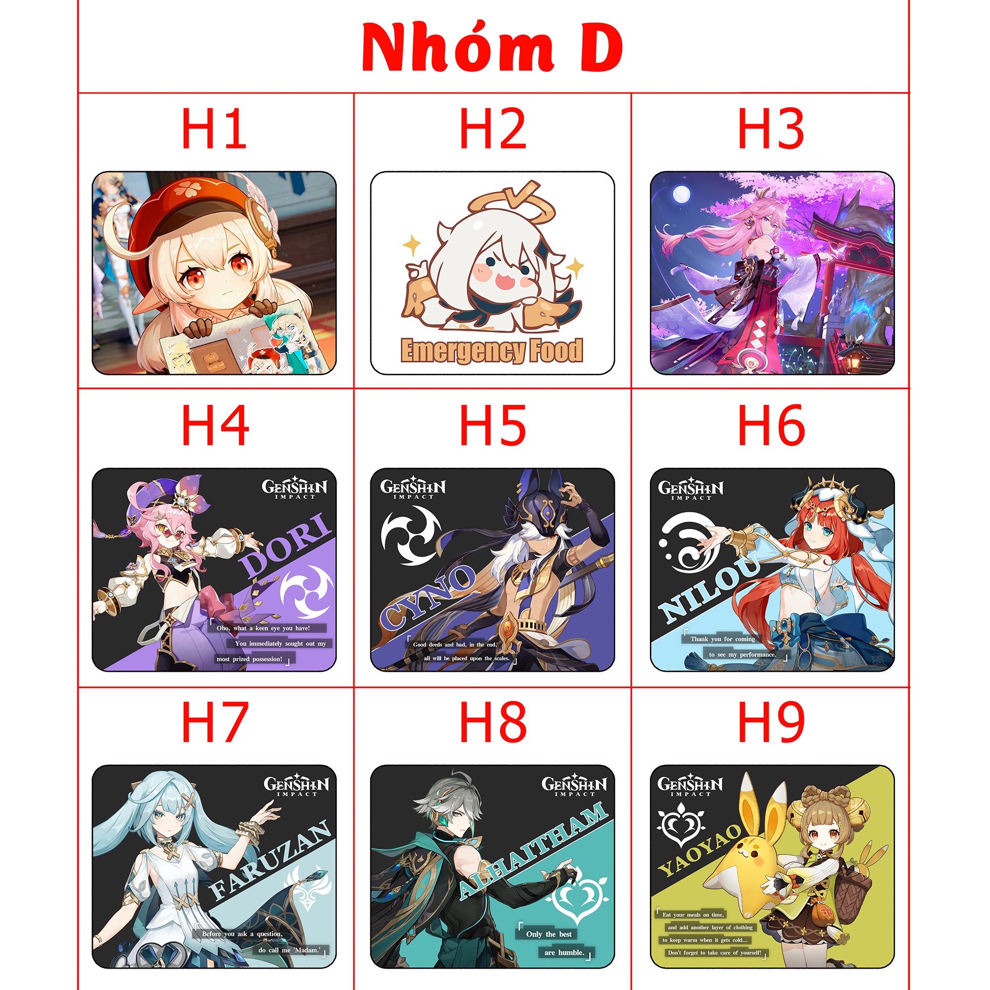 [Có nhiều mẫu[ Lót chuột game Genshin Impact - Size 24x20cm [ T69 Shop ]