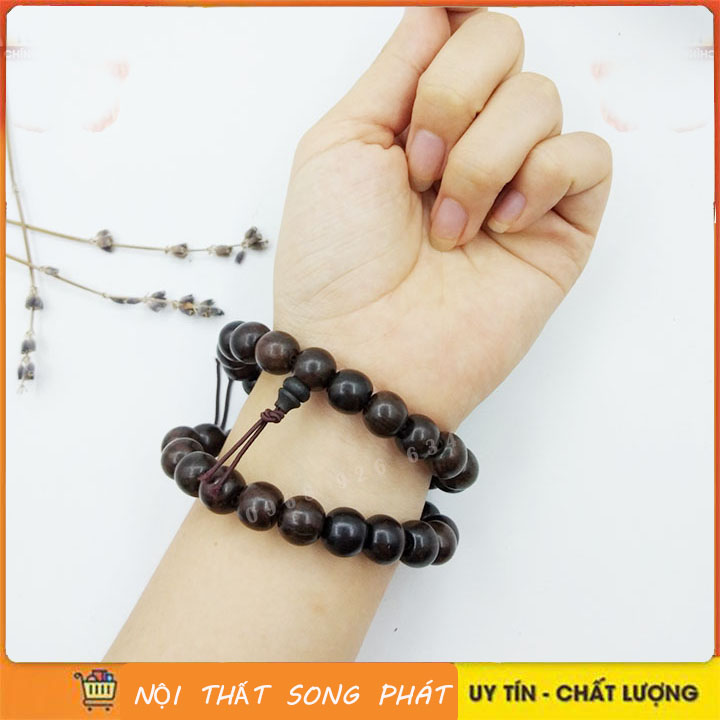 Vòng tay gỗ -Vòng phong thủy đeo tay gỗ trắc 10ly