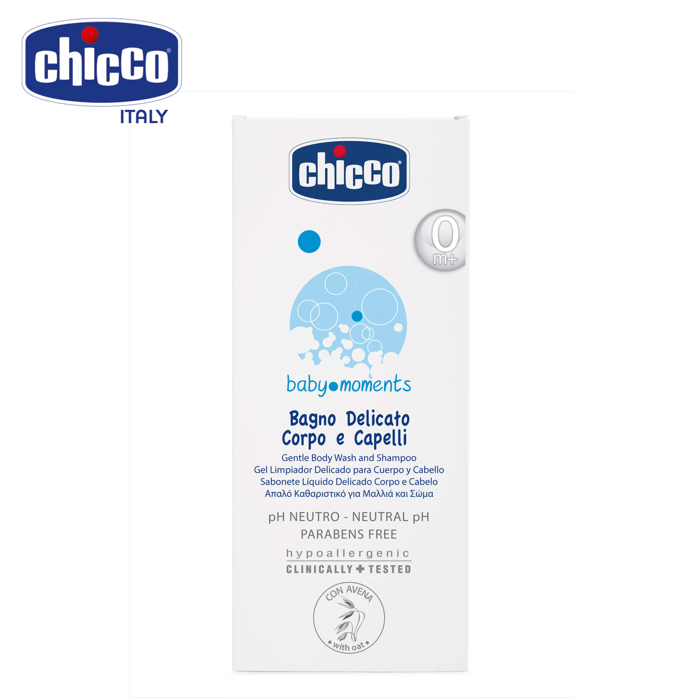 Sữa tắm gội Chicco chiết xuất yến mạch 0M+ 200ml