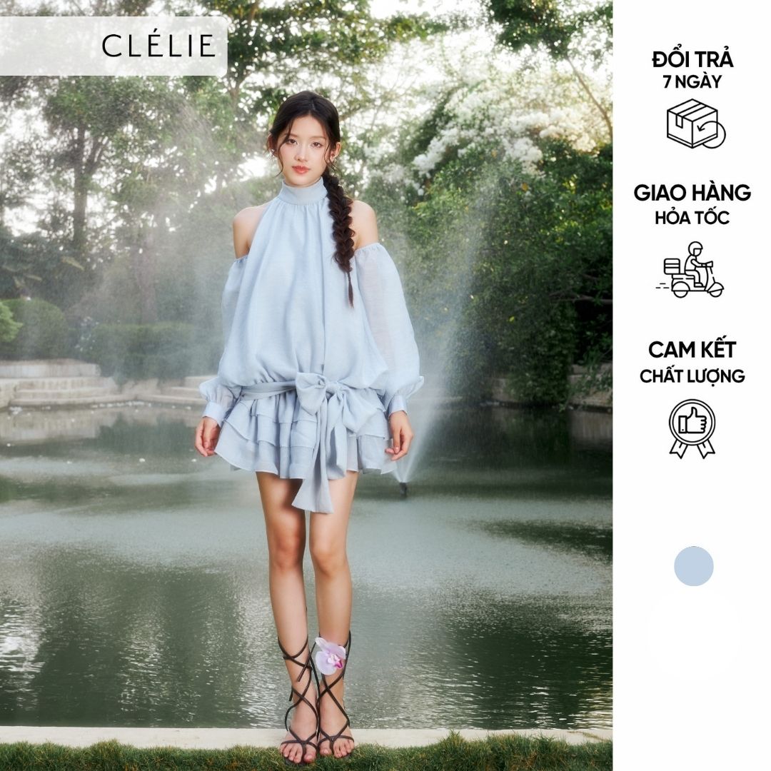 Đầm yếm nữ ngắn rã 3 tầng thắt nơ | erin dress - clélie
