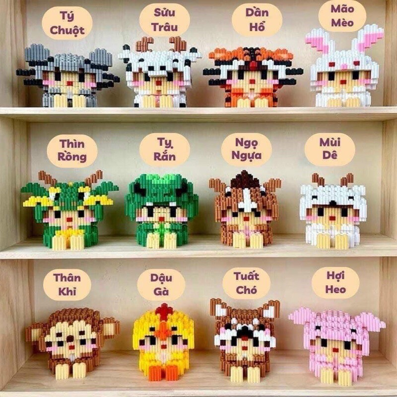 Bộ lắp ghép Lego 12 con giáp
