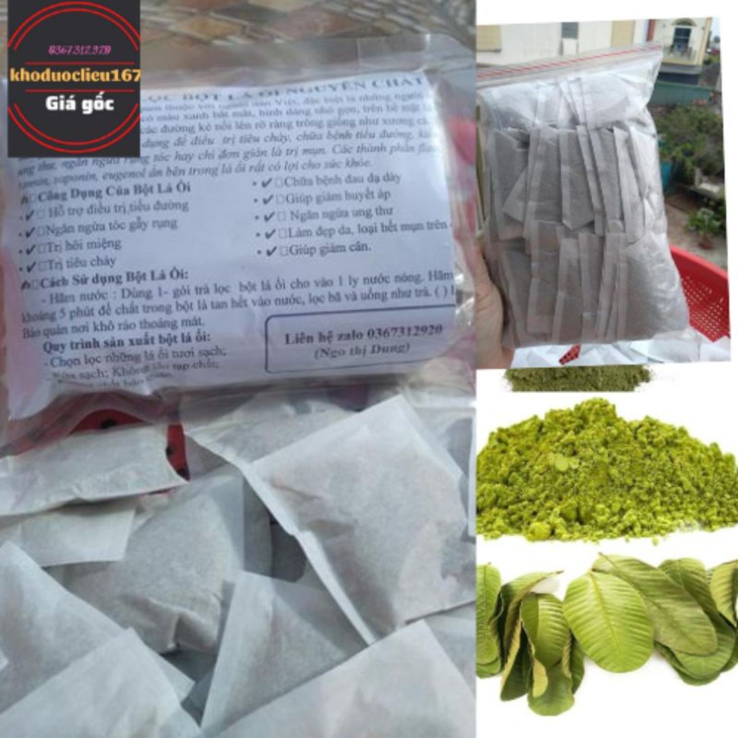 Trà túi lọc bột lá ổi dùng thử