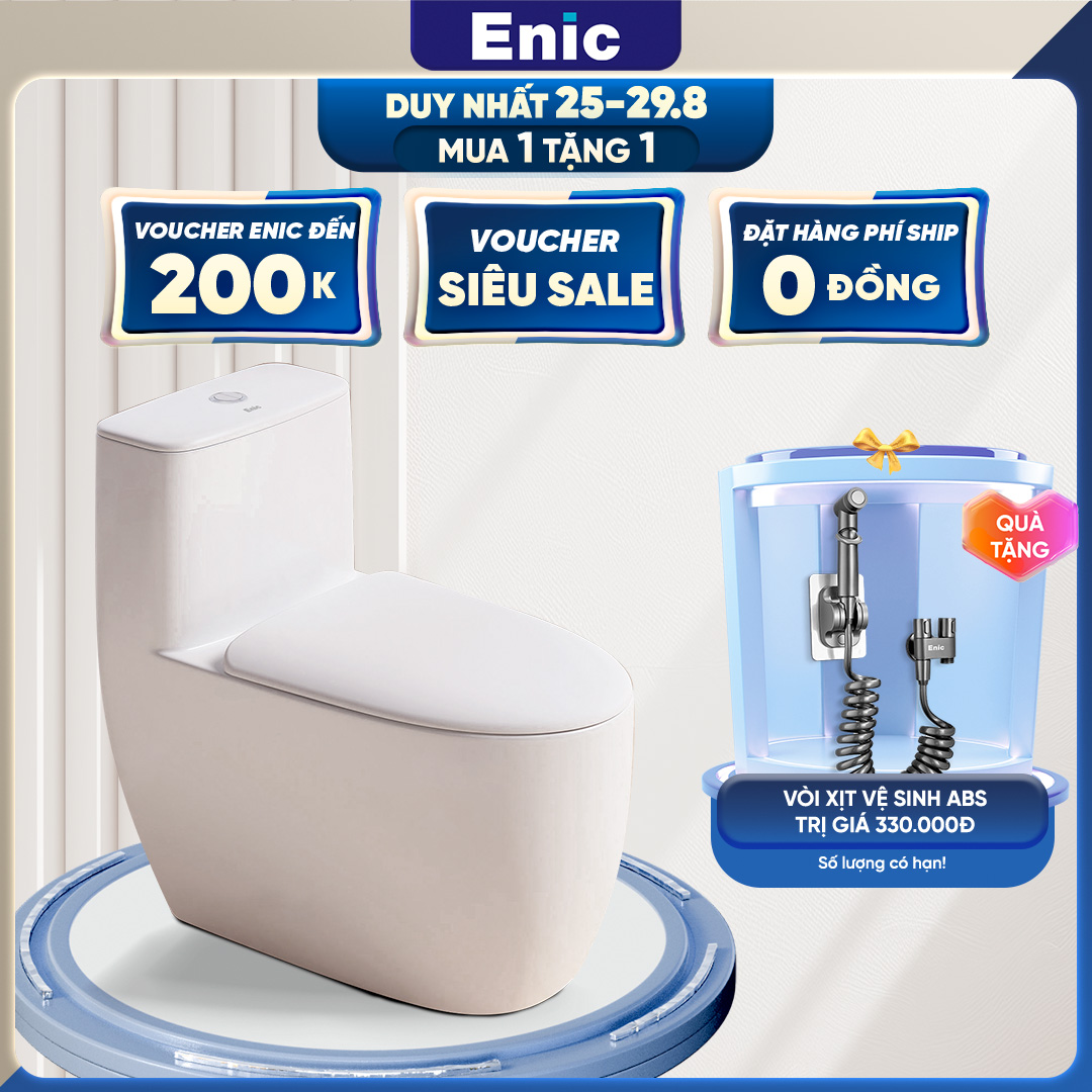 Bồn cầu Enic C04, bàn cầu phủ men nano công nghệ cao