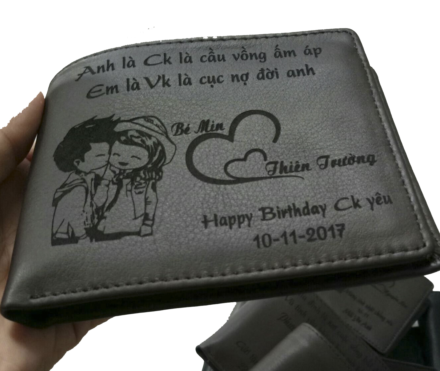 Ví nam khắc tên, ví da nam, ví da bò khắc tên, ví nam