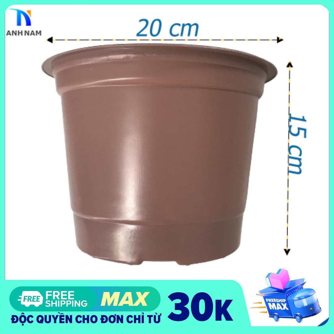Combo 5 cái Chậu nhựa tròn mềm loại nhỏ, đường kính 20cm x 15cm, dùng trồng hoa, bonsai, cây kiểng