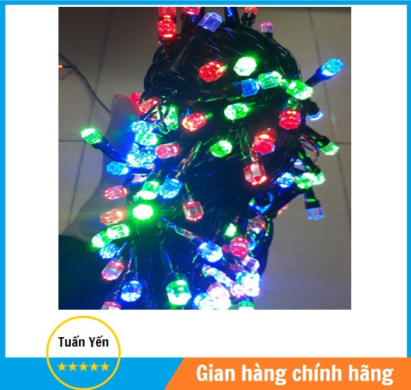 Dây đèn led lục giác dài 40m - đủ màu - dây đen - dây đèn trang trí sinh nhật, nhà cửa,...