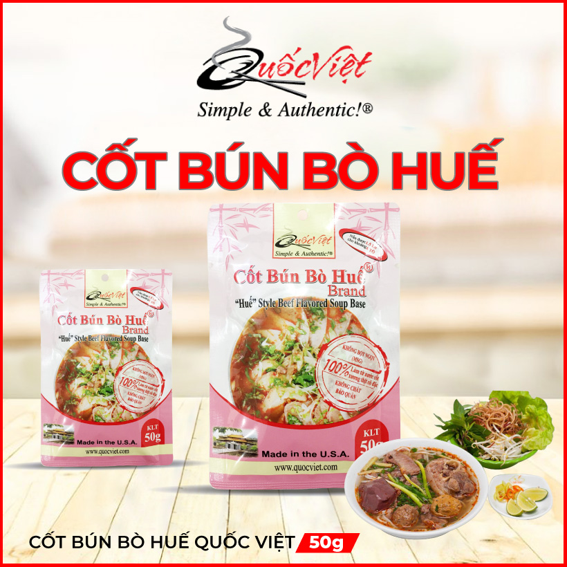 Gia vị nấu Bún Bò Huế Cốt Quốc Việt cô đặc Nhập Khẩu USA 50g