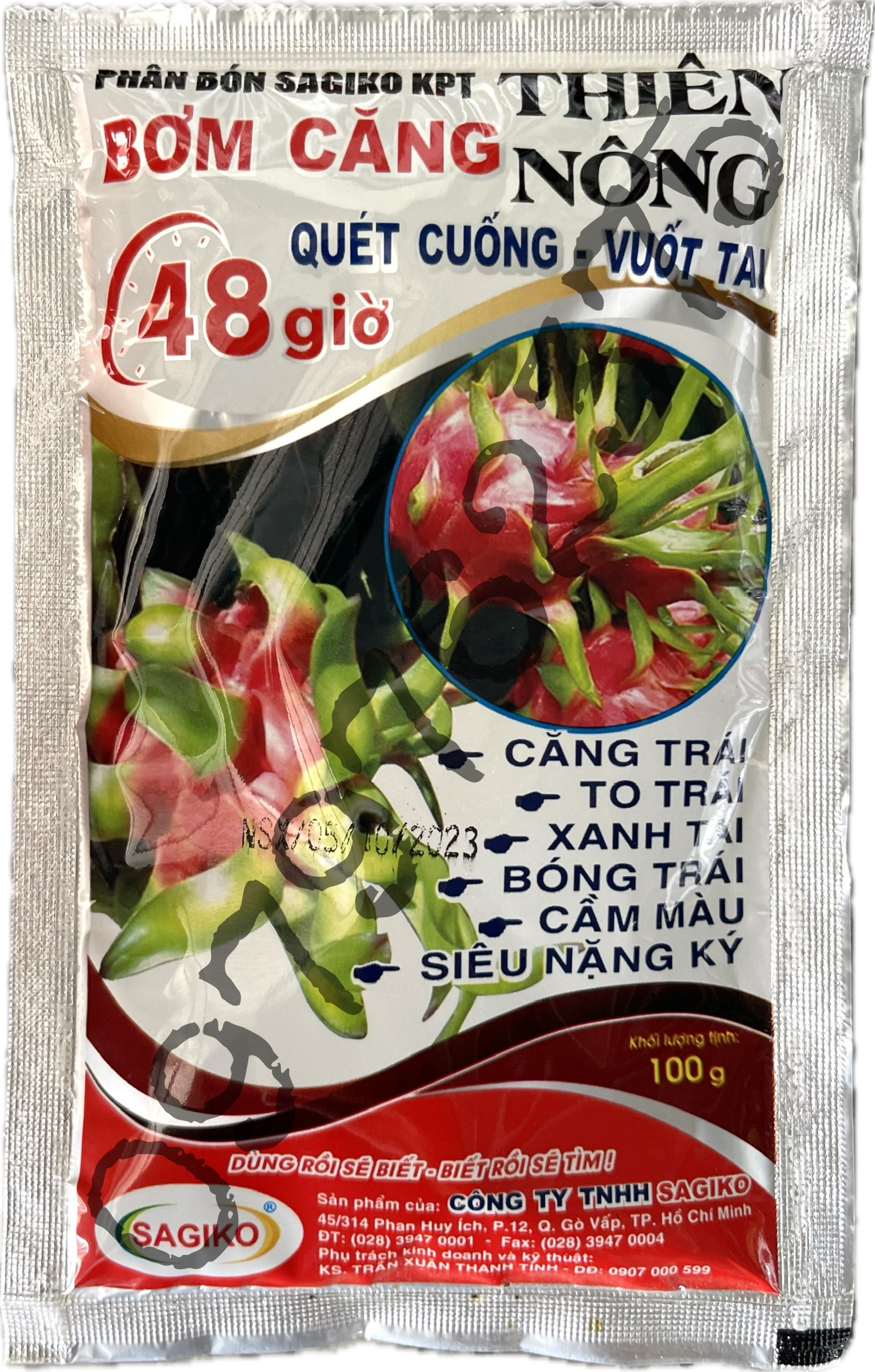 Phân Bón Chuyên Thanh Long - Bơm Căng 48 Giờ - Quét Cuống - Vuốt Tai - Bóng Trái - Gói 100g