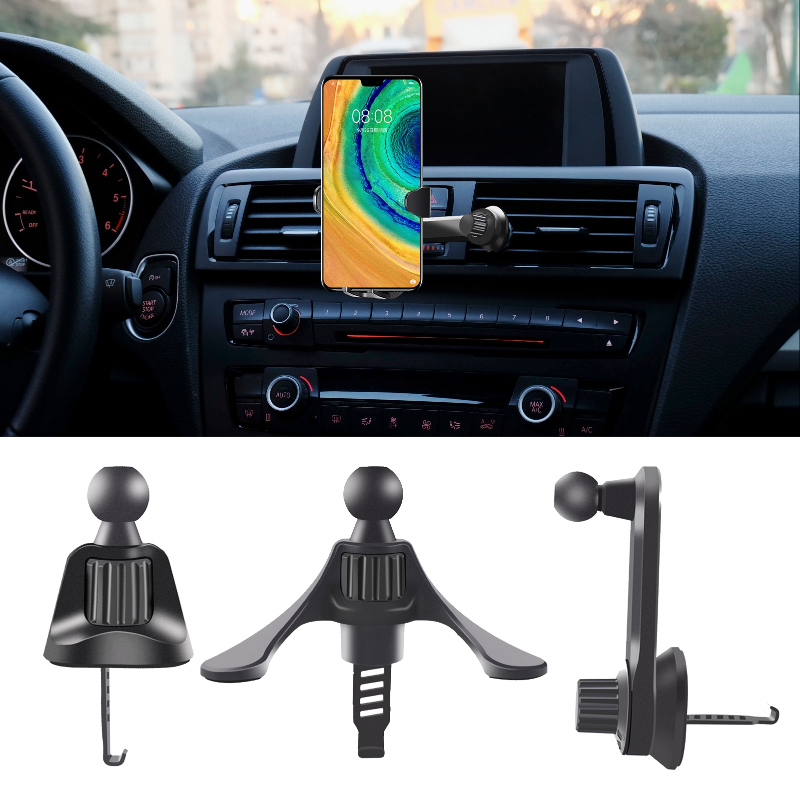 【CC】 Car Air Vent Clip 17mm Phone Holder Stand Adapter Rotation Mobile Bracket