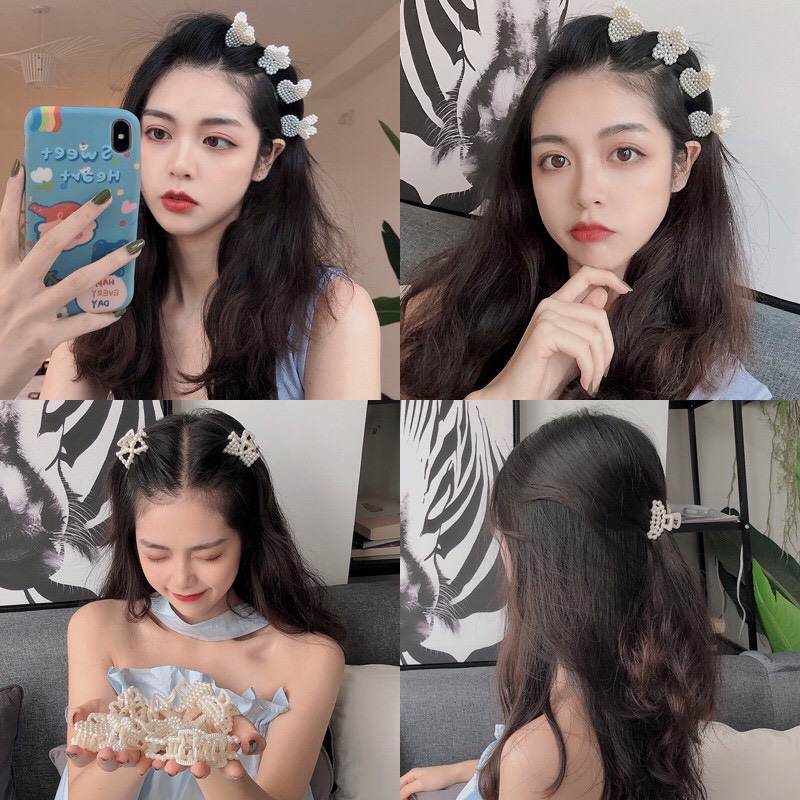Combo 5 Kẹp Tóc Nữ Hàn Quốc Ngọc Trai Mini Xinh Xắn Phong Cách Ulzzang Hàn Quốc HOT TREND - PKHN0241