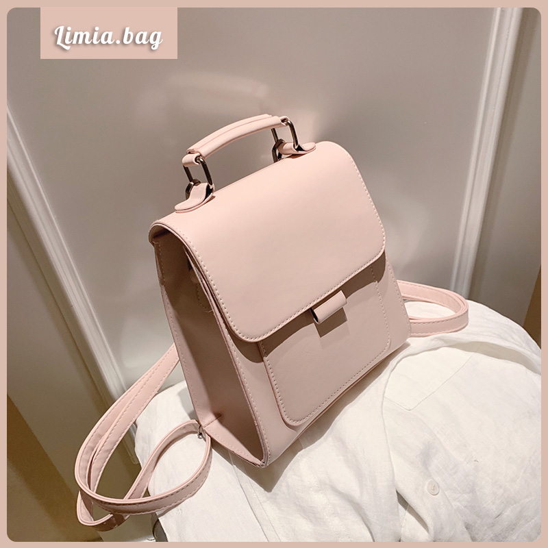 Balo mini thời trang nữ màu hồng hai kiểu đeo du lịch, đi chơi mã LIMIA05BL