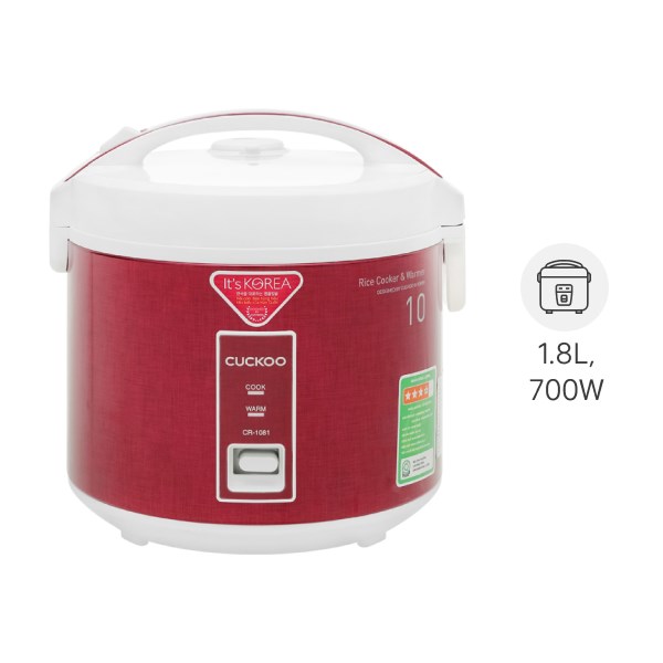 Cuckoo lid rice cooker 1.8 liter cr-1081 1.8 liter capacity: 700W brand: Korea-12 months warranty