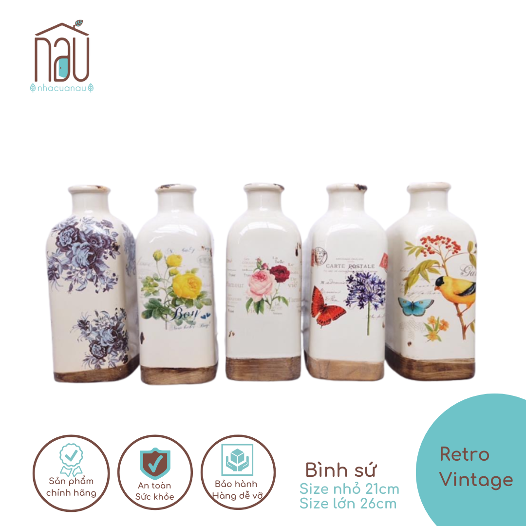 LỌ HOA cổ nhỏ phong cách Vintage retro cắm đào, Tuyết Mai ngày Tết, decor, Tặng Tân Gia Bình Bông thiết kế phong cách cổ
