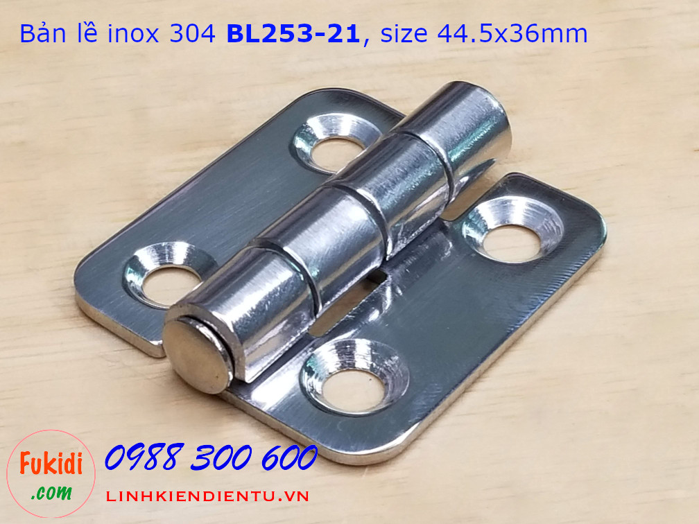 Bản lề tủ điện CL253-21, chất liệu inox 304, kích thước 36x41mm màu bạc