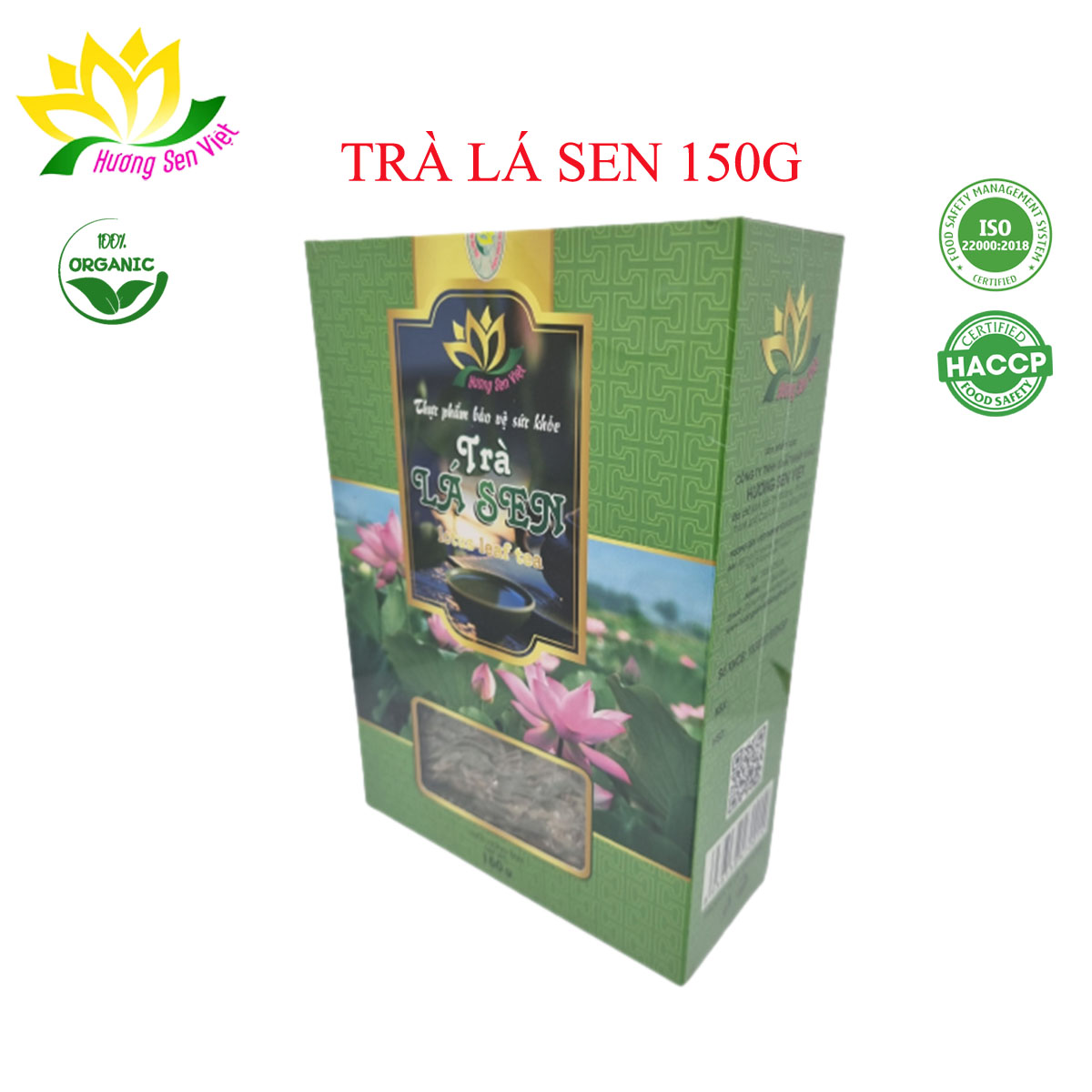 Trà lá sen hộp 150g - cty hương sen việt