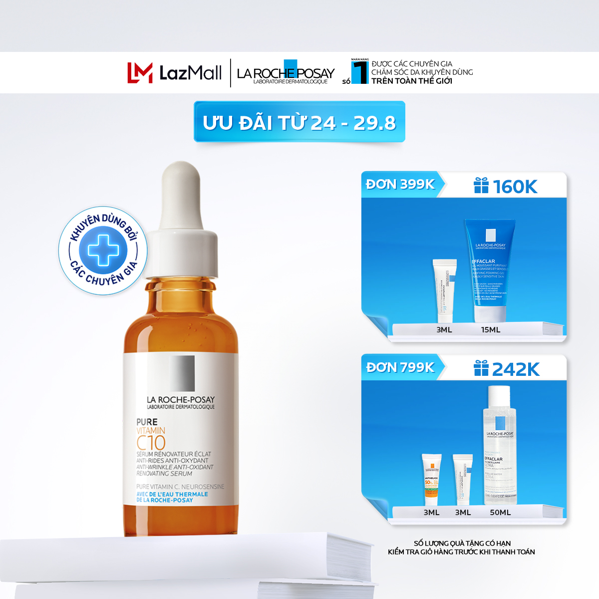 Dưỡng chất giúp cải thiện và làm sáng da La Roche-Posay Pure Vitamin C10 Serum 30ml