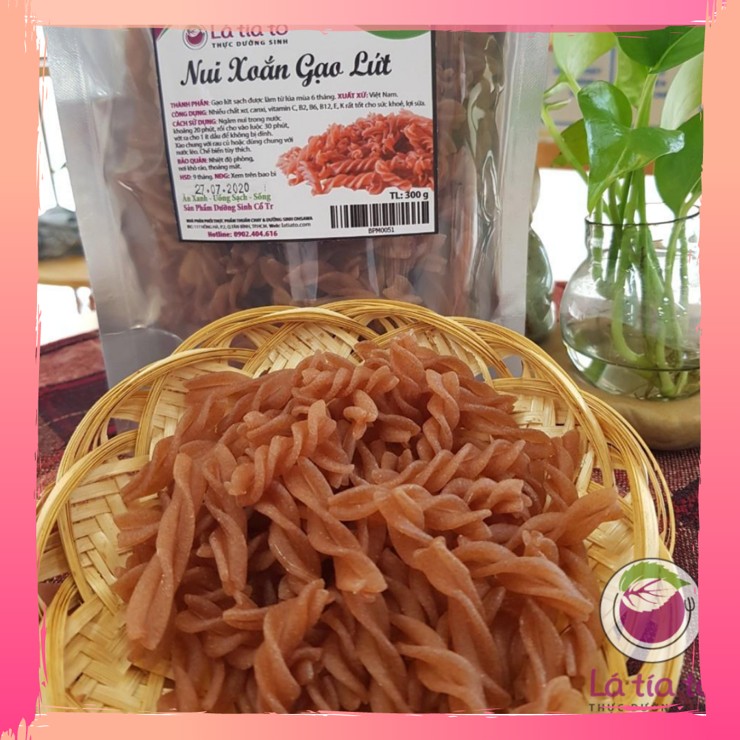 NUI GẠO LỨT XOẮN GIẢM CÂN EAT CLEAN 300GR - LÁ TÍA TÔ