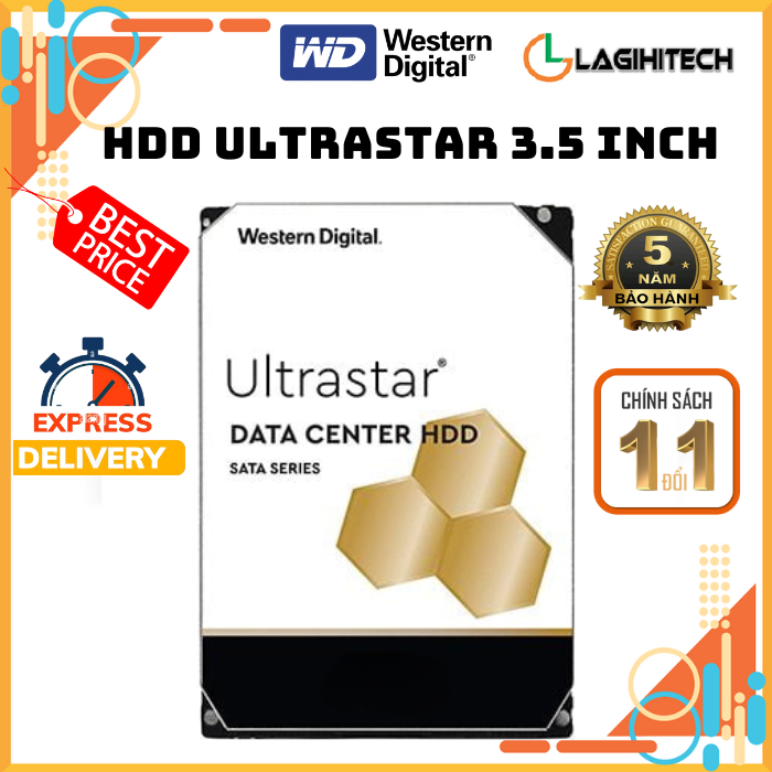 *Lagihitech* Ổ cứng gắn trong HDD Western Digital Ultrastar 4TB / 6TB / 8TB / 10TB / 12TB / 14TB / 16TB / 18TB 3.5 inch Sata 3 Bảo Hành 5 năm