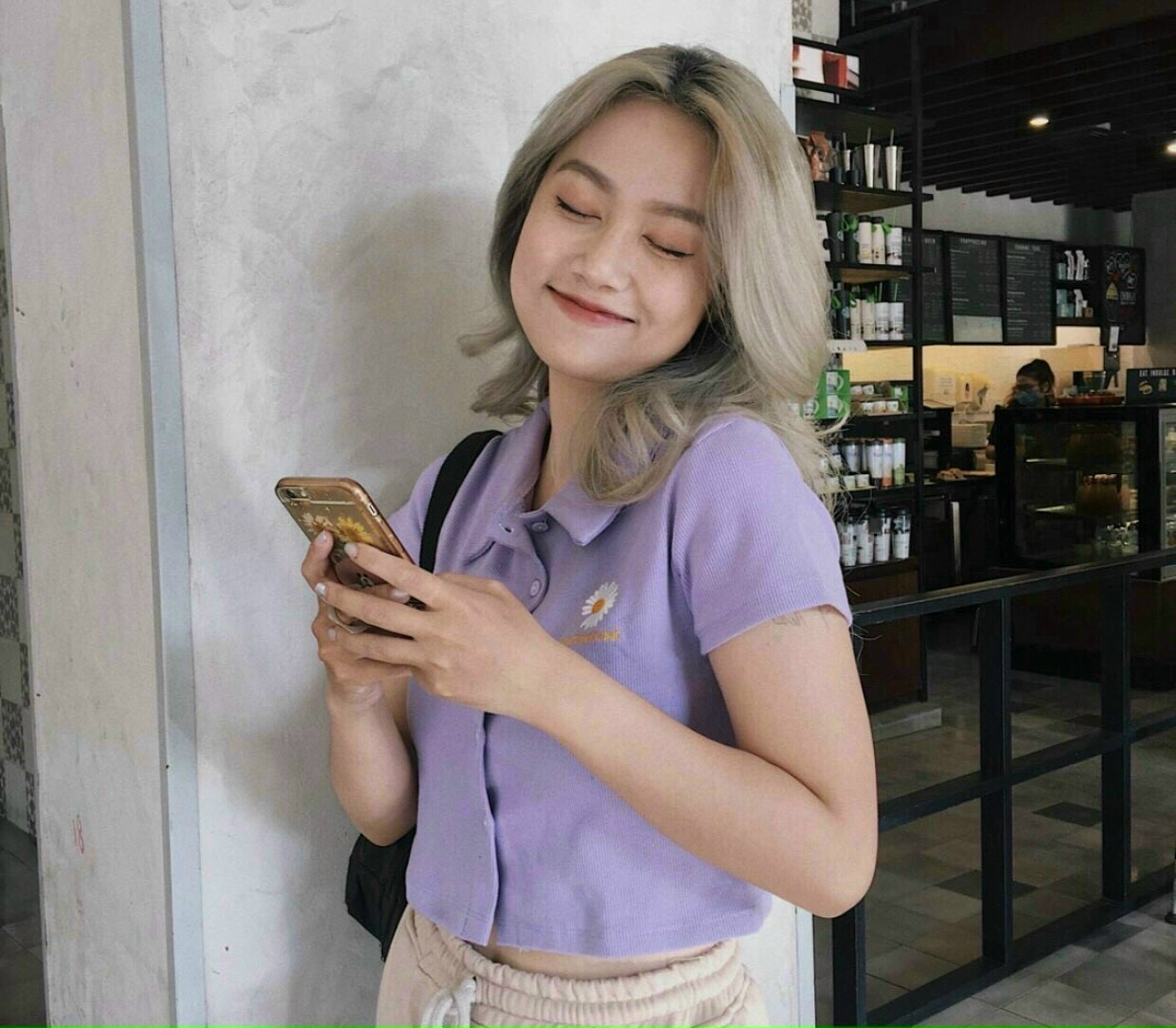 Áo polo croptop thêu hoa cúc về đủ màu hàng chất mịn nha khách. - NU12K6