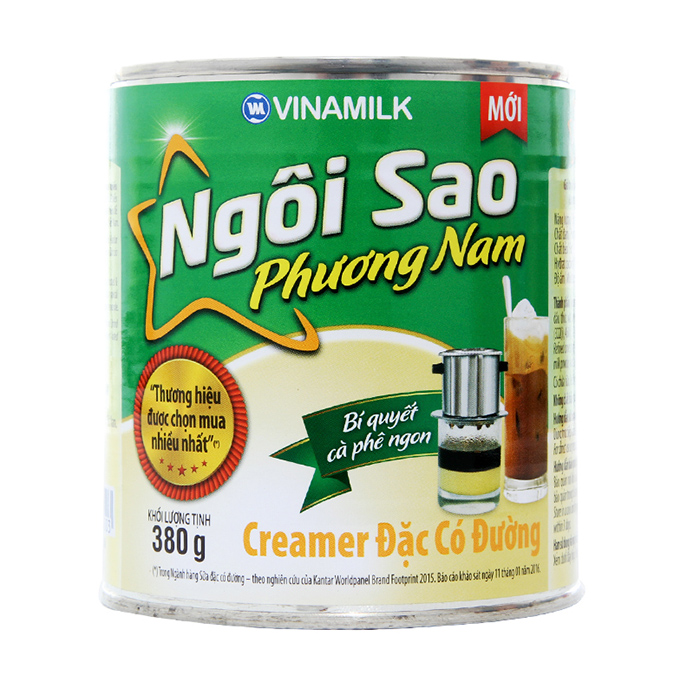 Sữa đặc Ngôi Sao Phương Nam hộp thiếc 380gr