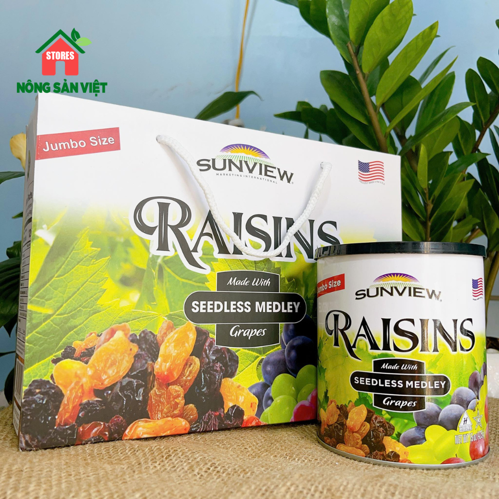 Nho Khô Mỹ Raisin Sunview Túi 1kg Không Hạt Vị Thập Cẩm