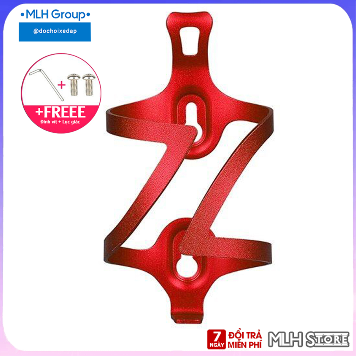 Giá đỡ bình nước xe đạp MLH nhôm siêu nhẹ, chắc chắn, tặng kèm phụ kiện lắp