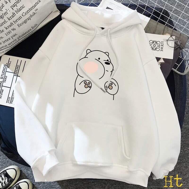 Áo hoodie gấu má phính 3d ht11
