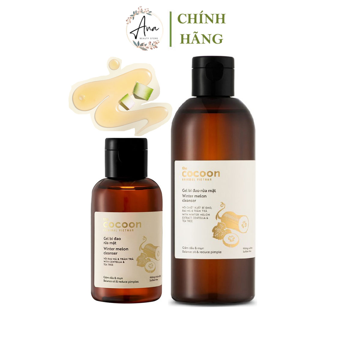 Gel rửa mặt bí đao cocoon 140ml -310ml sạch sâu mụn