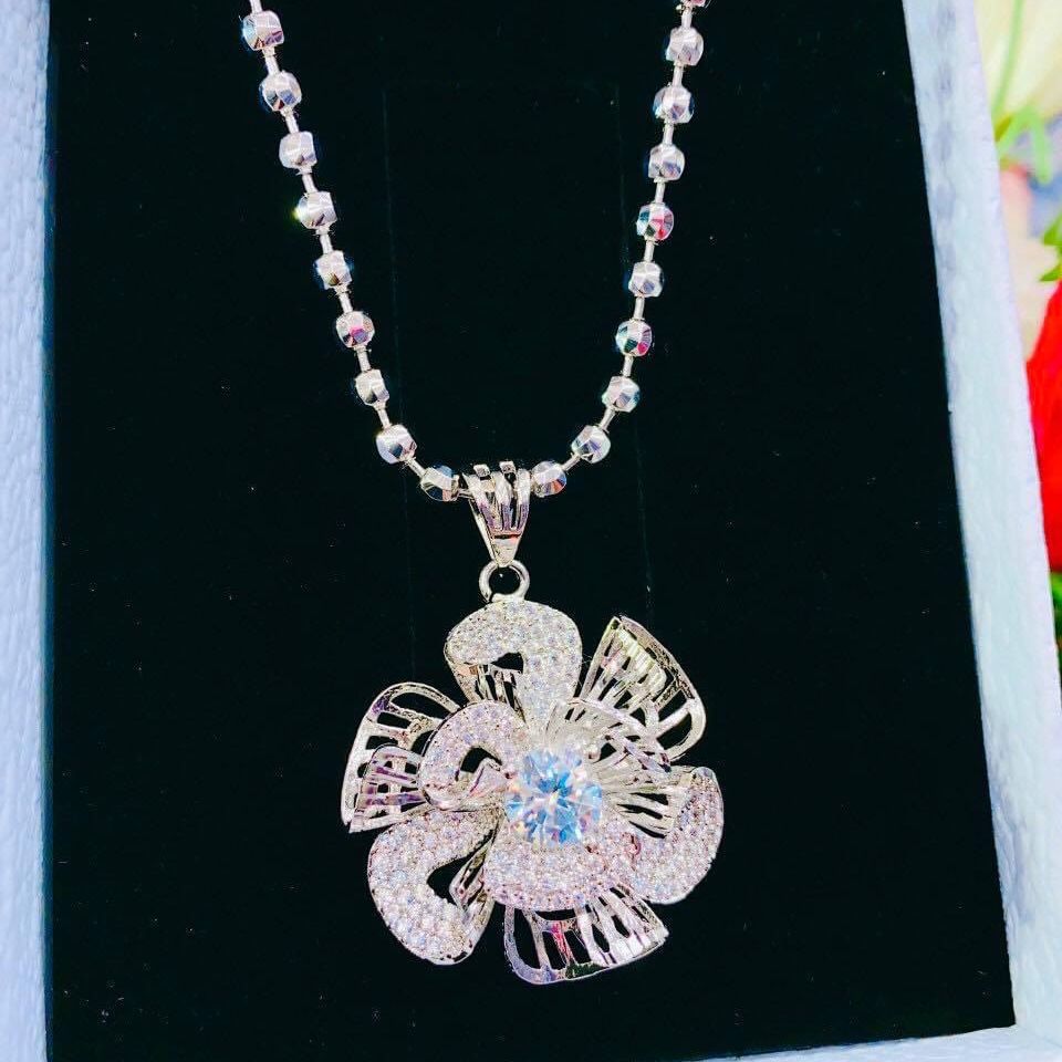 [HCM]Dây chuyền nữ thời trang dây chuyền mạ BẠC cao cấp hoa xoáy đính đá pha lê Trang sức  Gami VD01111957 - làm quà tặng bất ngờ vô cùng ý nghĩa