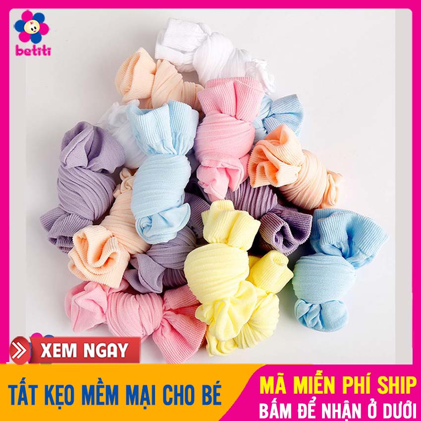 Túi 5 ĐÔI Tất Kẹo Mềm Mại Cho Bé, Chất Liệu Vải Giấy Cao Cấp, Co Giãn - Tất Chân Cho Trẻ Nhỏ, Bao Chân Cho Trẻ Sơ Sinh, Tất Cho Bé Sơ Sinh