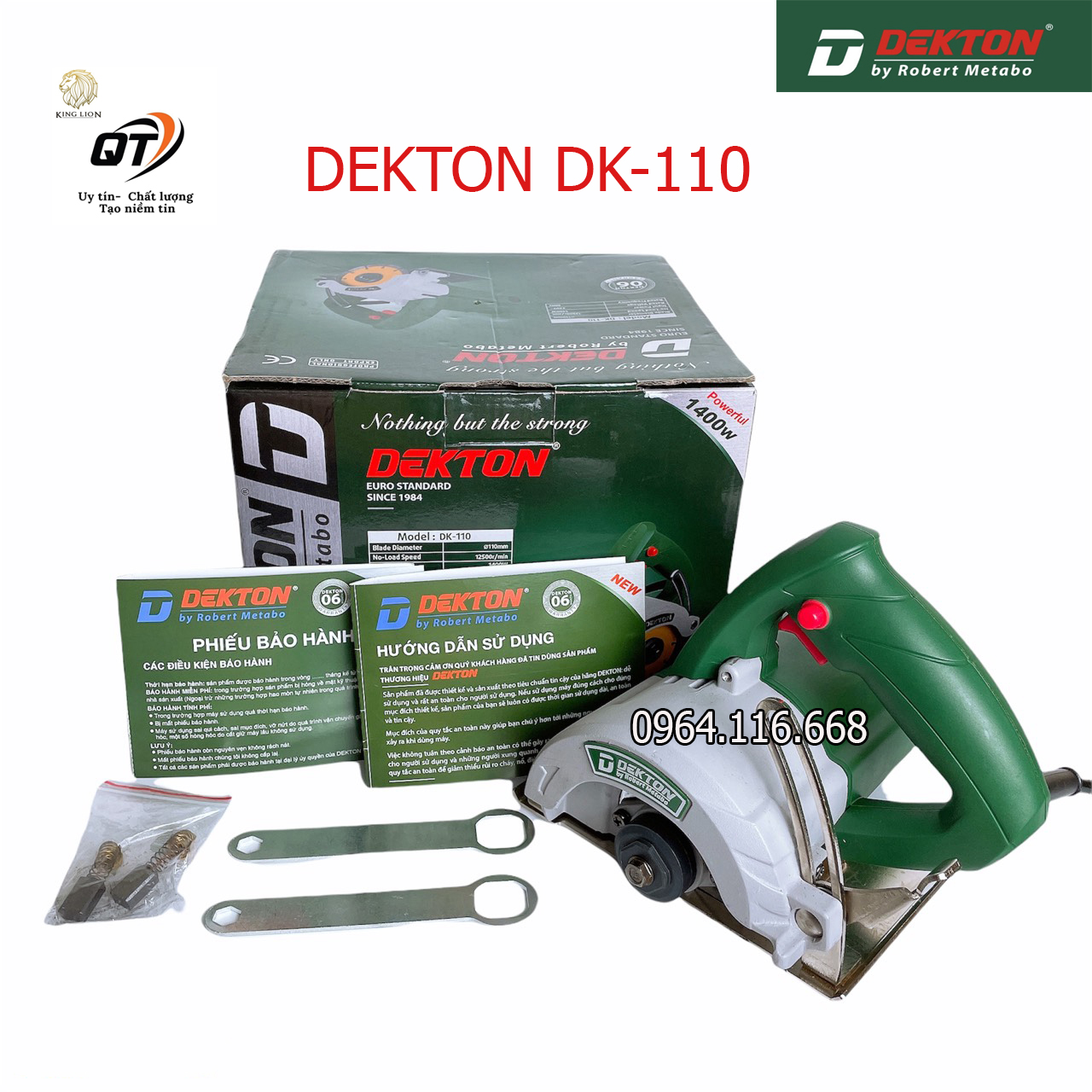 Máy cắt gạch Dekton DK-110 chuyên cắt gạch , cắt đá, cắt rãnh tường điện