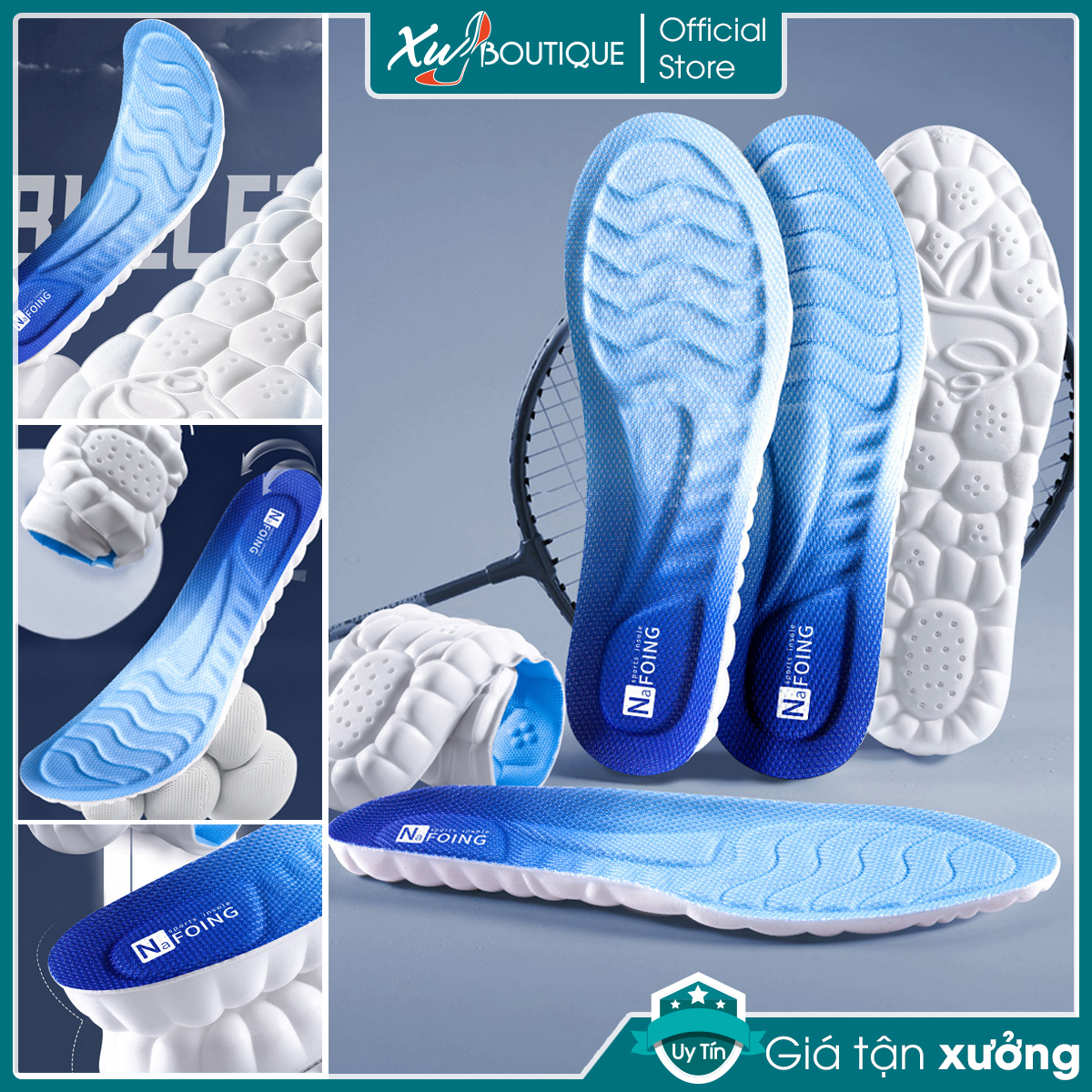 Lót giày thể thao 4d nafoing cho giày nam, nữ