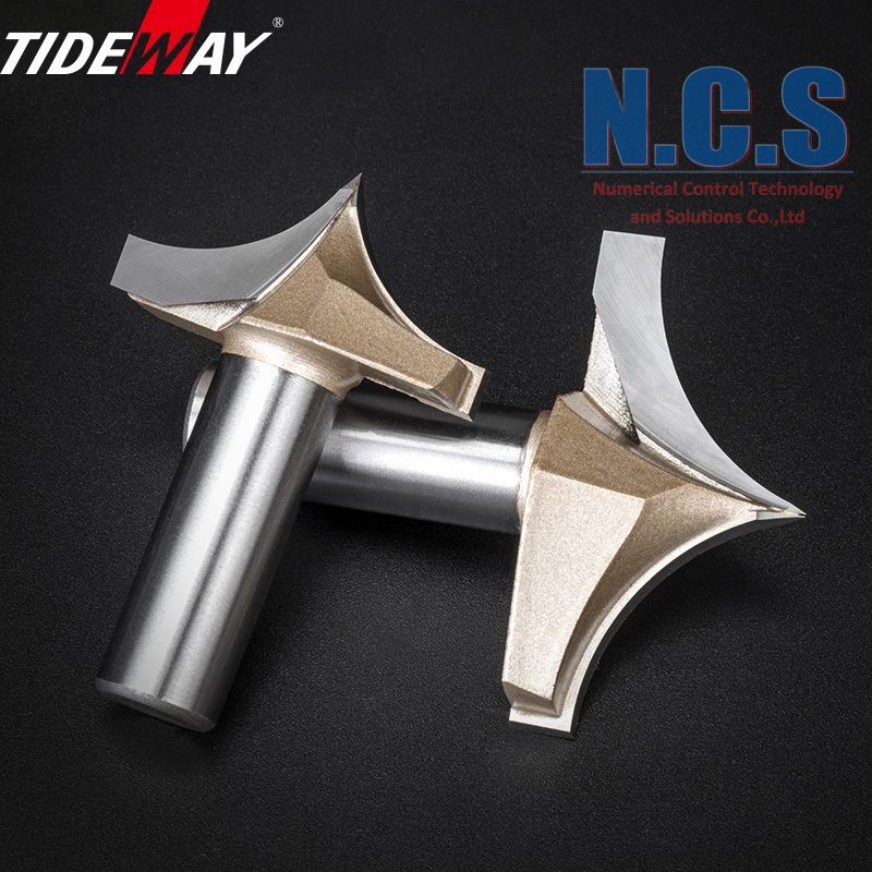 TIDEWAY AC0405 - Mũi dao phay gỗ CNC bo góc R (soi mũi tên) cán 6.35mm và 12.7mm