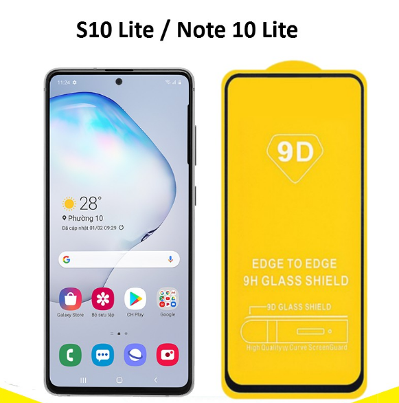 Cường lực 9D full màn hình cho Samsung Galaxy s10 Lite / Note 10 Lite full keo thế hệ mới