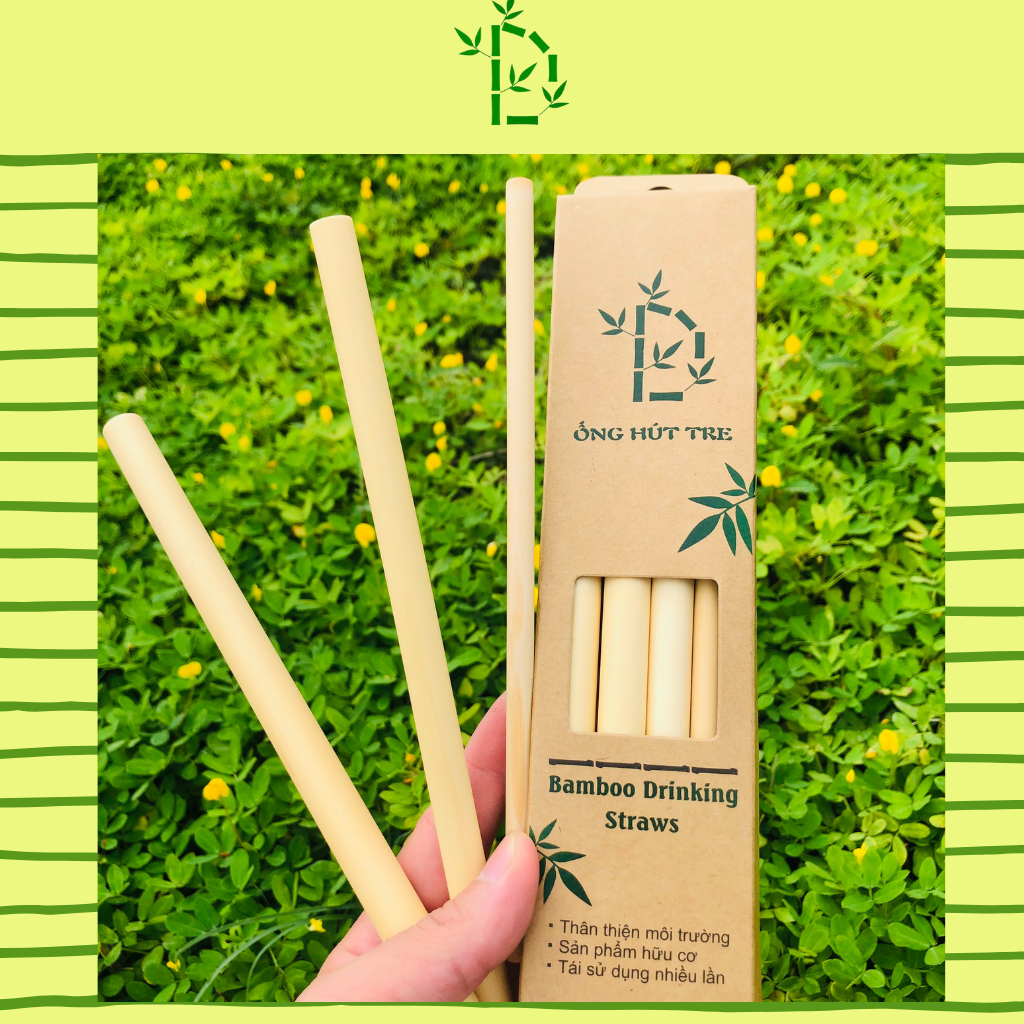 Ống hút trà sữa, ống hút gỗ tre Dalat Bamboo tái sử dụng đủ size nhỏ- vừa- lớn