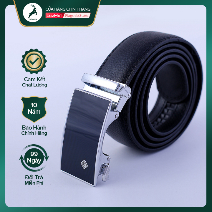 Dây nịt nam THE GLEN TG125 – dây thắt lưng nam da cao cấp khóa tự động cho vòng eo 60 cm đến 110 cm – phụ kiện nam bảo hành 10 năm