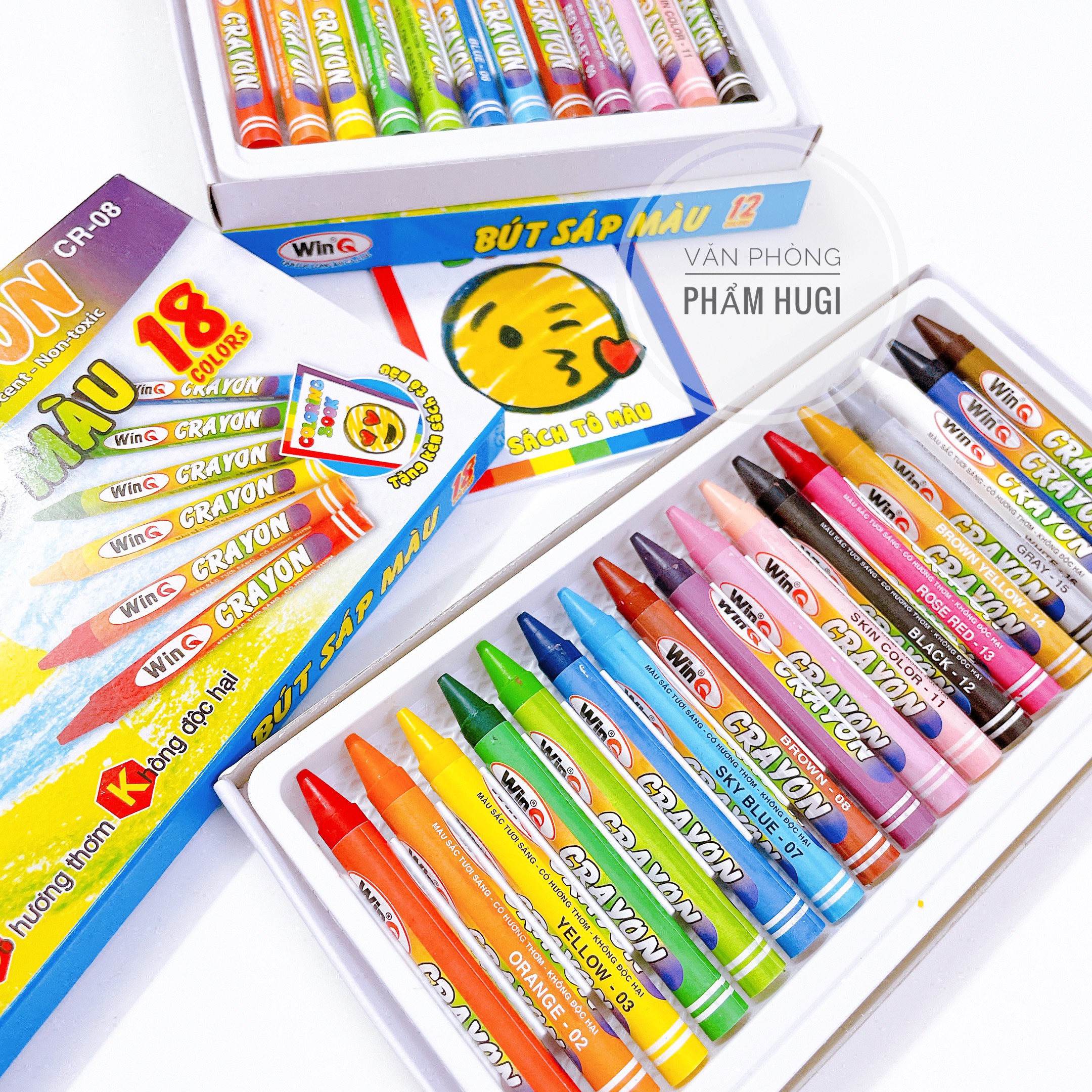 Bút sáp màu WinQ lên màu đẹp giúp bé tập tô vẽ dễ dàng